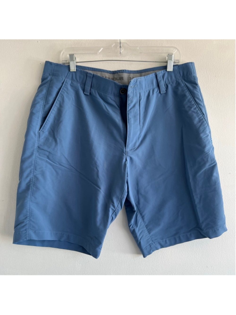 Men's Under Armour Blue Flat Front Shorts Waist 36
